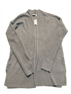 NWT Gap Merino Extra Fine Wool Blend Waffle Knit Cardigan Grey Size M